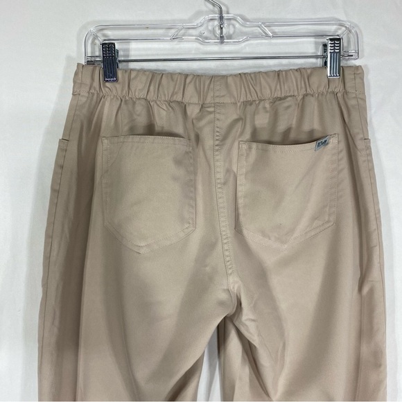 Grey’s Anatomy by Barco New Khaki Elastic Back Waist Flared Scrub Pants - Picture 5 of 7